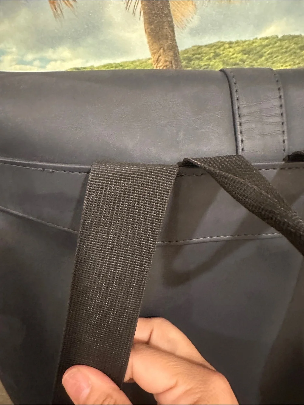 Rains Navy Roll-Top Backpack with Front Flap Pockets
